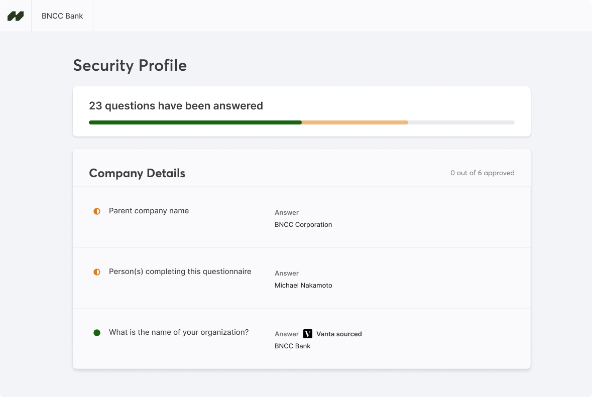 HyperComply Trust Page uses curated security information from your security profile